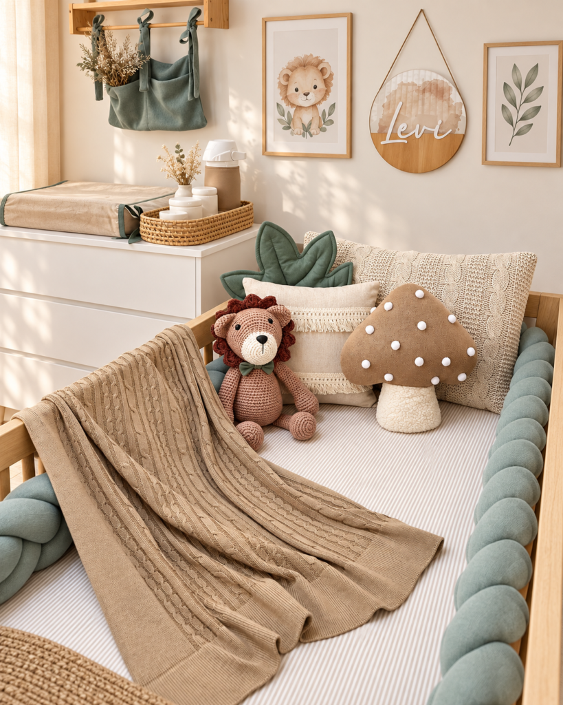 kit-berco-para-quarto-de-bebe-menino-vichy-verde-safari-leao