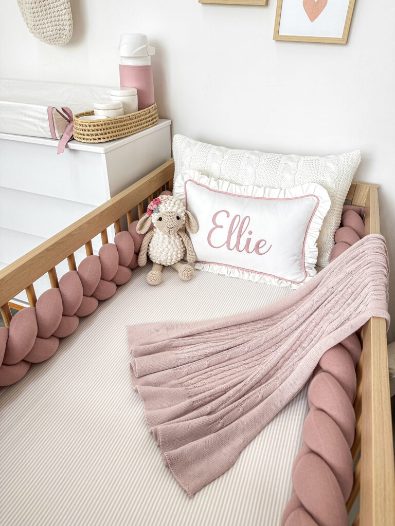 Kit berço vichy rosa para menina Kit berço vichy rosa para menina