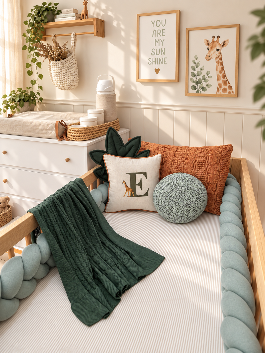 kit-berco-para-quarto-de-bebe-menino-vichy-verde-safari-leao
