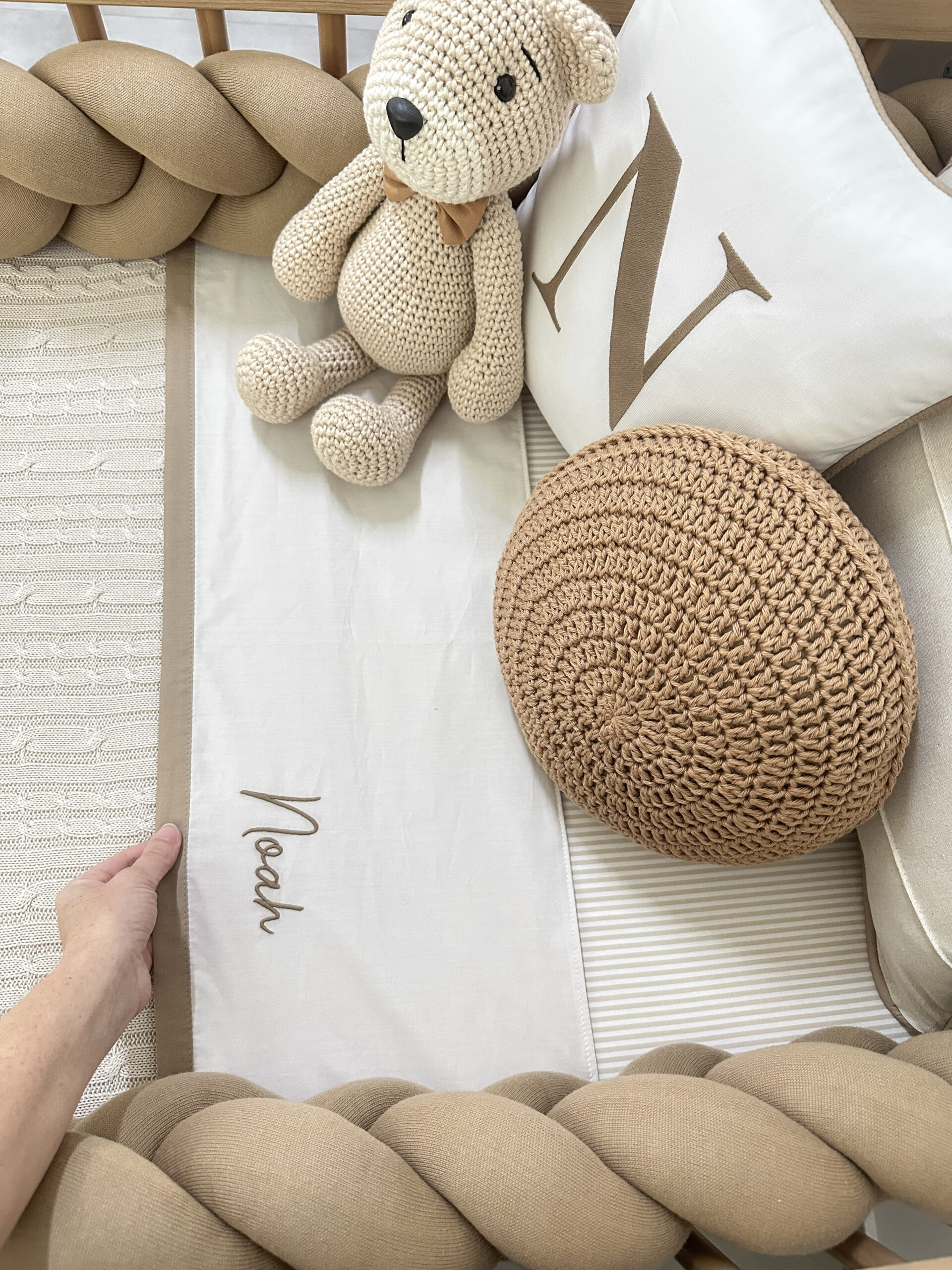 Lençol de cobrir bordado personalizado nome bordado