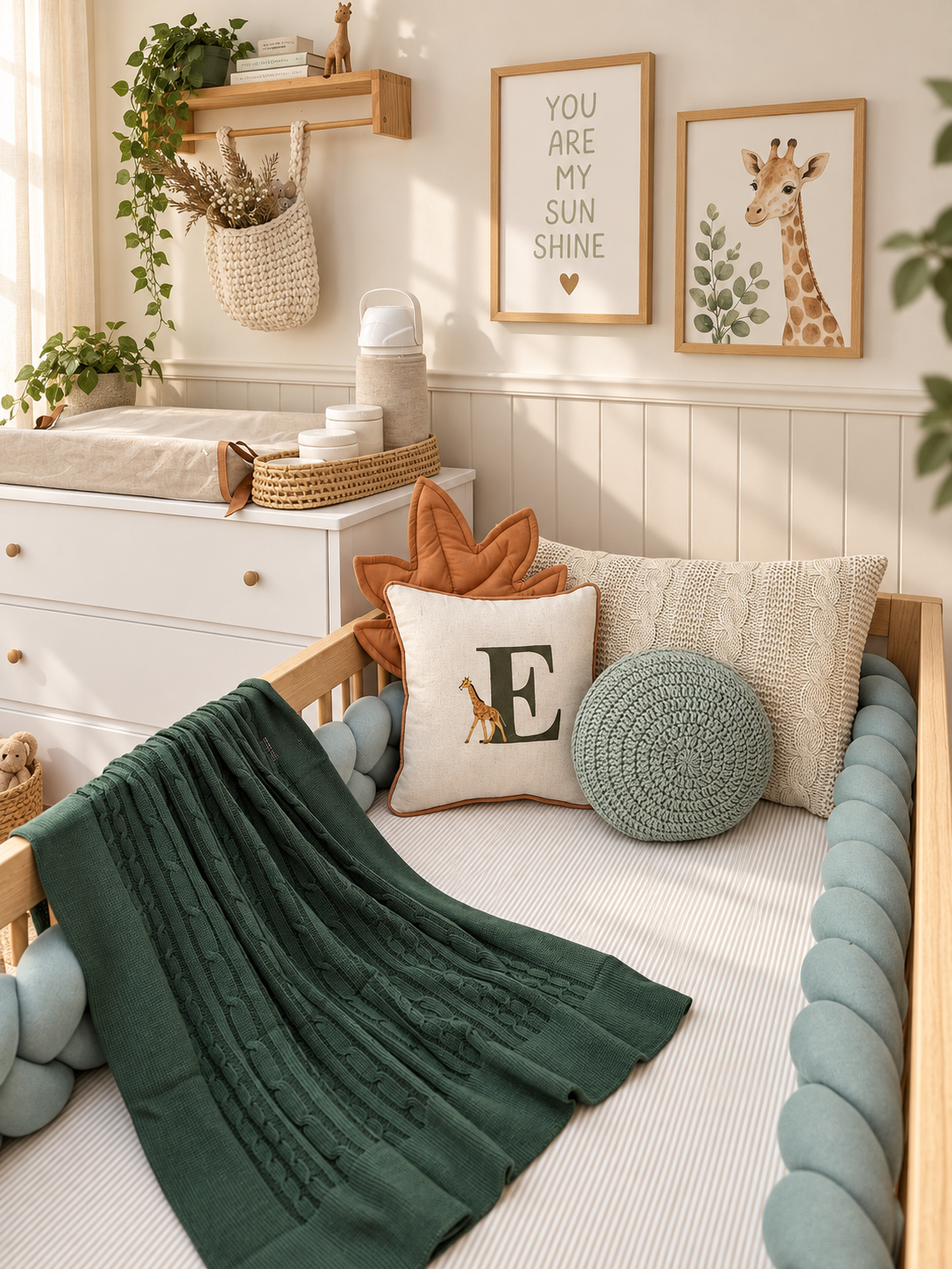 kit-berco-para-quarto-de-bebe-menino-vichy-verde-safari-leao